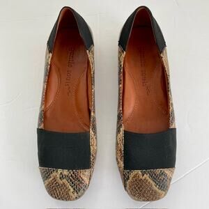 Gentle Souls Snake Print Ballet Flats Size 7-1/2‎ Stylish Comfortable Modern
